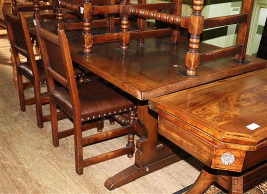 Oak refectory table(-)